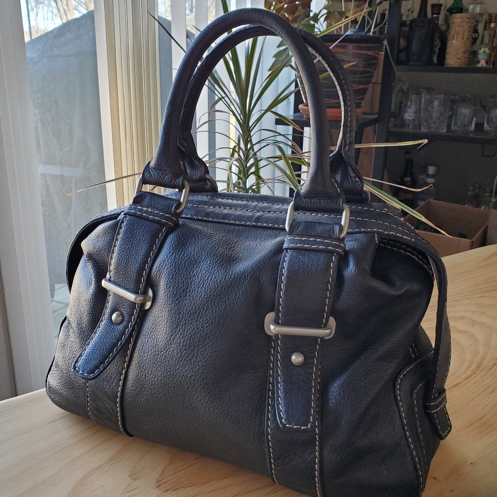 Vintage Baggs Black Leather Satchel